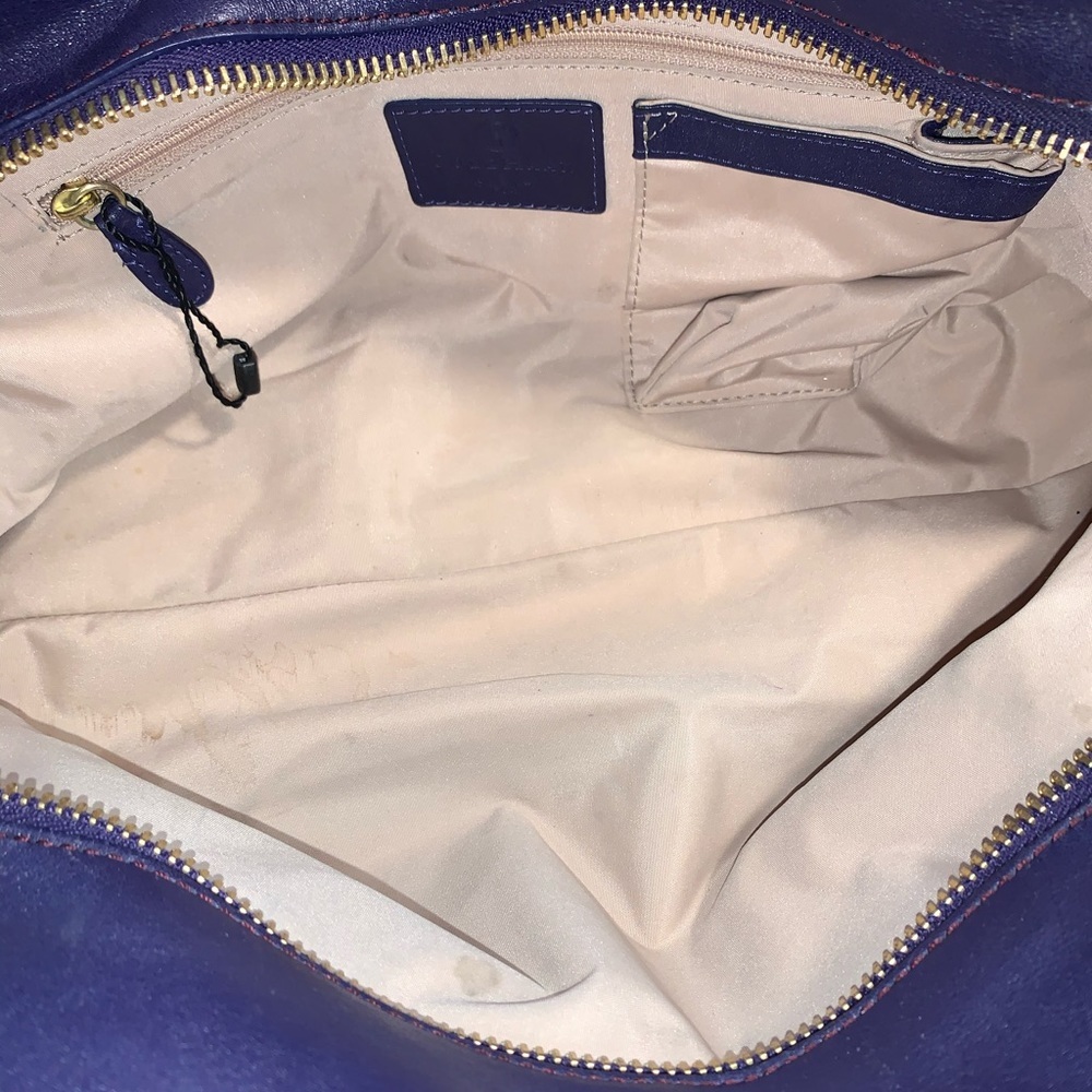 Cole Haan Alexa Blue Leather Satchel - Picture 10 of 12